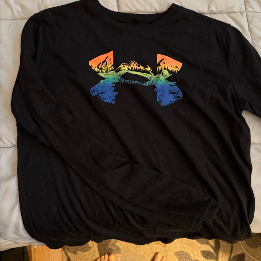 Under Armour Men's Black Tee with Multicolor Graphic